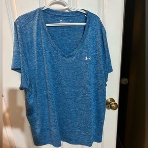 Under Armor teal dry fit heat gear top
